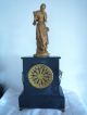 Antike Französische Kaminuhr Mit Figur - Tischuhr - Pendule Mit Statue Antike Originale vor 1950 Bild 3