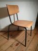 Antiker Schulstuhl,  50er,  60er,  Stuhl,  Antik,  Holz,  Metall,  Stahlrohr Stühle Bild 1