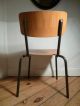 Antiker Schulstuhl,  50er,  60er,  Stuhl,  Antik,  Holz,  Metall,  Stahlrohr Stühle Bild 2