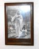 Antiker Holzbilderrahmen Jesusbild Ca.  100 Jahre Alt Bilderrahmen Holz Rahmen Bild 1