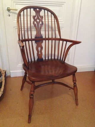Armlehnstuhl Windsor Antik Chair Quaker England Carver Vintage Ercol? Bild