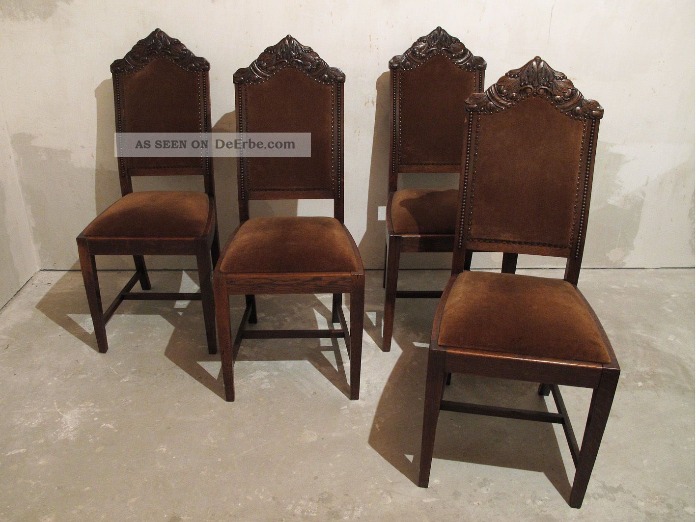 4 Stühle Aus Gründerzeit,  Ca.  1880,  Massiv Eiche,  In Sehr Stühle Bild