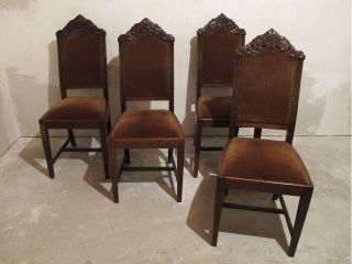 4 Stühle Aus Gründerzeit,  Ca.  1880,  Massiv Eiche,  In Sehr Bild