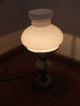 Große Elektrische Petroleumlampe Tischlampe - Lampe Mit Onyxfuß Gefertigt nach 1945 Bild 1