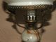 Große Elektrische Petroleumlampe Tischlampe - Lampe Mit Onyxfuß Gefertigt nach 1945 Bild 3