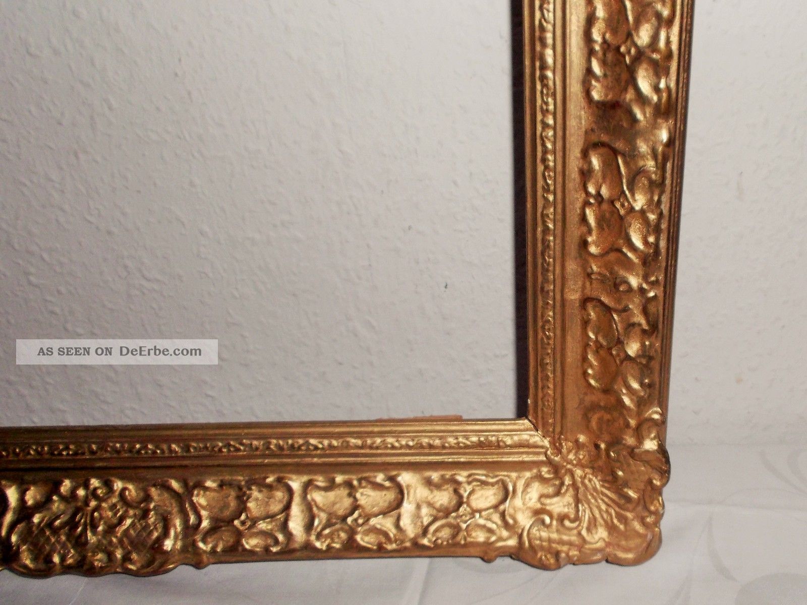 Große 70x52 Cm Antiker Holz Gold - Prunk - Rahmen Wunderschön Und Gut Erhalten Rahmen Bild