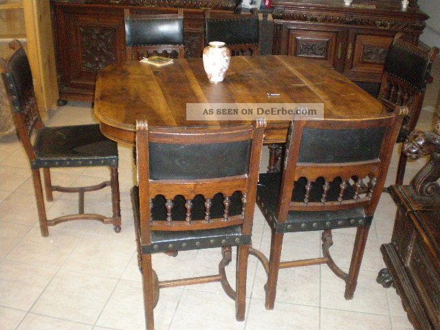 Prunkvolles Antik Grunderzeit Zimmer Schrank Sideboard Tisch Und 6 Stuhle