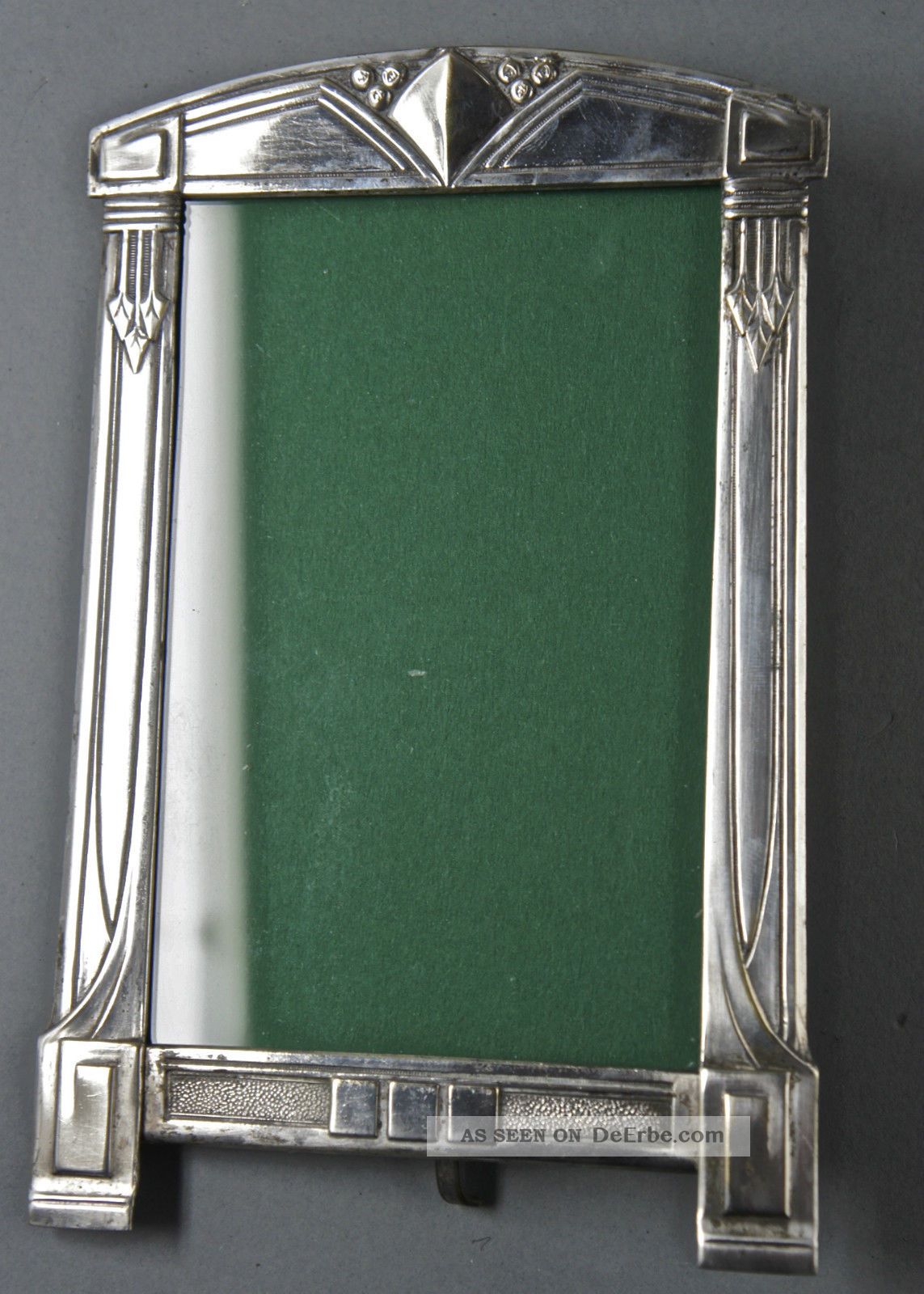 Metallrahmen,  Versilbert,  Jugendstil,  13x21 Cm,  Mit Glas Und Aufsteller.  Antik. Rahmen Bild