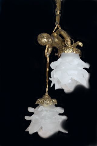 Antike Französische Putten - Engel - Lampe,  Lüster T Ca.  1940 „“eine RaritÄt 
