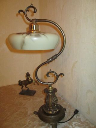 Gute,  Antike,  Schwere Bronze - Tischlampe Aus Privater Sammlung Bild