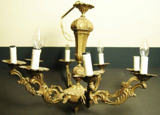 Kronleuchter Bronze 8 Arm Lampe Lüster Frankreich Antik Massiv Bild