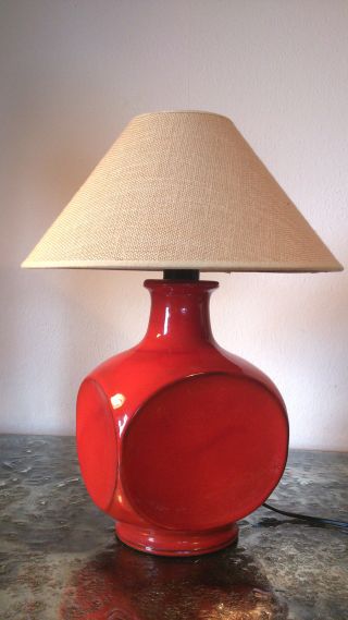 Stylische Keramik Tischlampe 70 - Er Jahre Design Bild