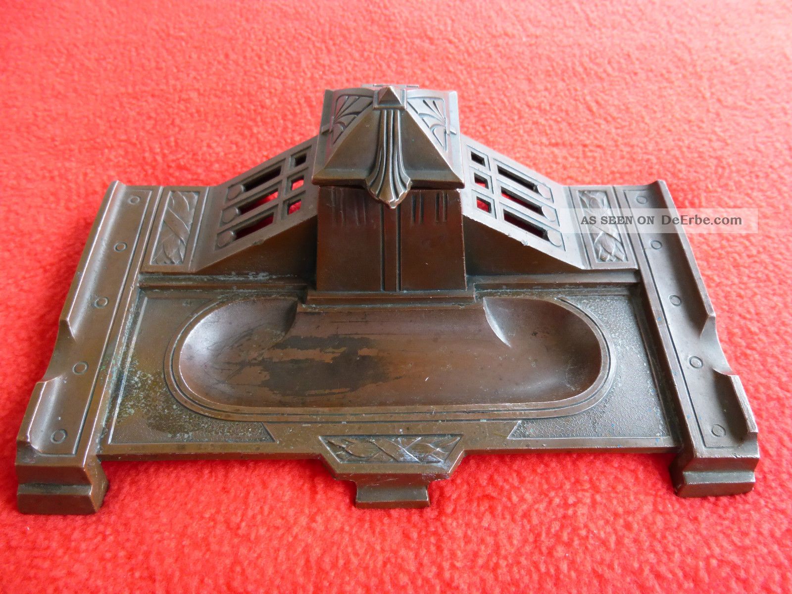 Art Deco Schreibtischgarnitur Stiftablage Kupfer Ca 1925