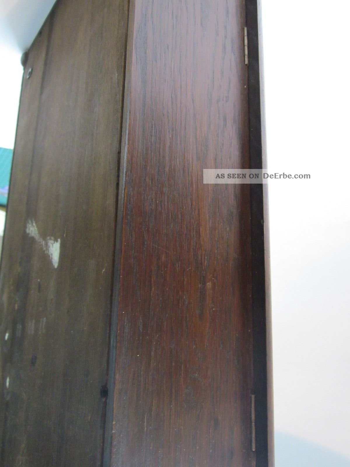 Antiker Hängeschrank Uhrenschrank Schmuck Vitrine Holz Glas Facetteschliff