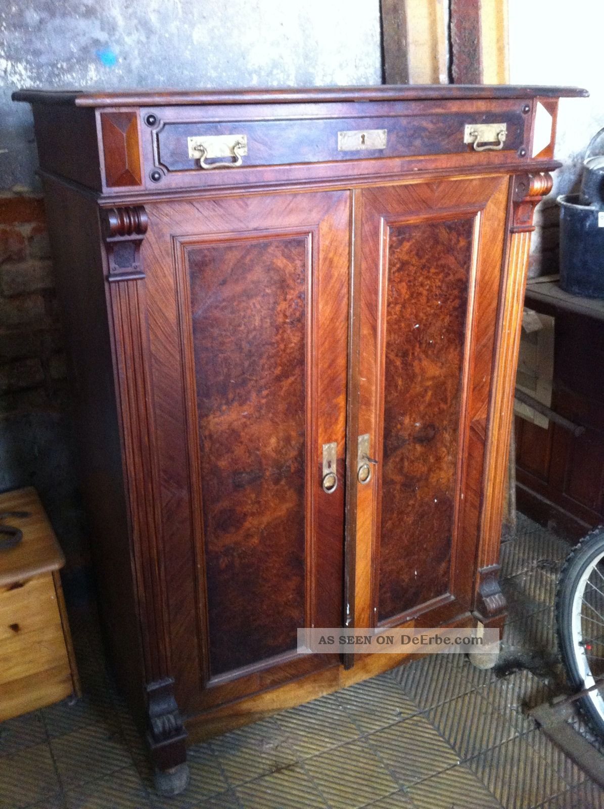 Edler Schrank Gründerzeit Vertiko Kommode 1900 Dachbodenfund Alt