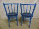 2x Salzburger Stuhl Alt Shabby Himmelblau Bugholz Vintage Thonet Ära Era Ère Stühle Bild 8