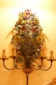 True Vintage Florale Wandlampe Florentiner 50er / 70er Leuchte Sehr Attraktiv Gefertigt nach 1945 Bild 7