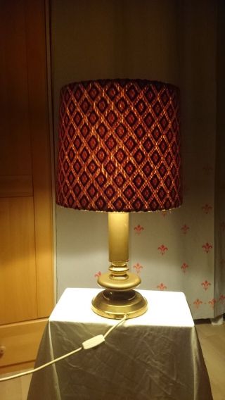 Alte Große Tischlampe Stehlampe Messing 60er 70er Vintage Bild