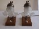 2 Stück,  1 Paar Alte,  Seltene Tischlampen Mit Glaskelchen Gefertigt nach 1945 Bild 2