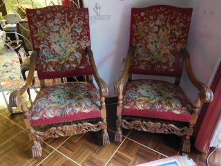 2 Sessel Mit Armlehne Stilmöbel Gobelin Bezug Bild