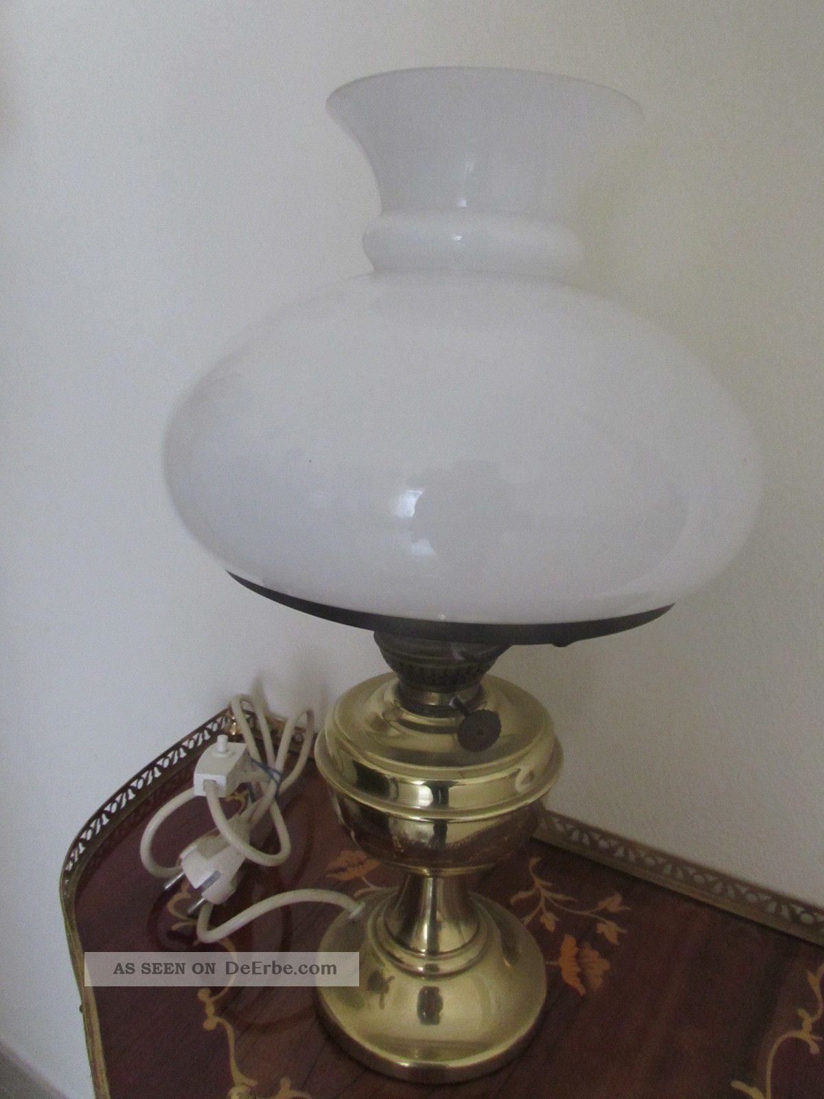 LED Tischleuchte CANARIA Mit Glasschirm Touchfunktion Messing, Hu00f6he 26cm