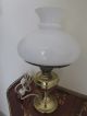 Alt - Tischleuchte Große /lampe Aus Messing Glasschirm Gefertigt nach 1945 Bild 2