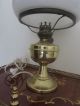 Alt - Tischleuchte Große /lampe Aus Messing Glasschirm Gefertigt nach 1945 Bild 5