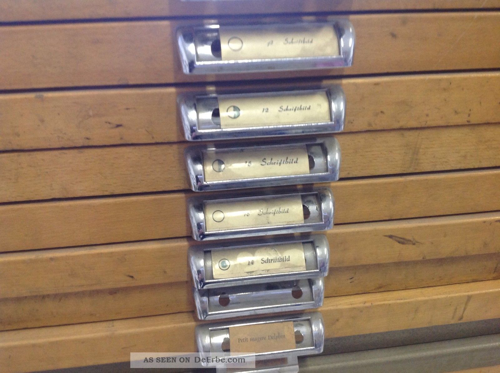 Alter Setzkastenschrank Aus Druckerei Im Originalzustand Braun 22