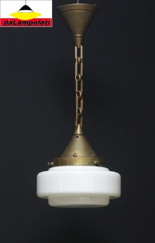 Mazda Art Deco Deckenlampe Pendelleuchte Haengelampe Opalglas 30er Bild