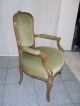 Schöner Barock Sessel Stuhl Antik - Grün,  Samt Stilmöbel nach 1945 Bild 3
