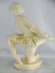 Antiquität Ballerina Figur Skulptur Tschechien Keramik ? Shabby Chic Frankreich Gefertigt nach 1945 Bild 1