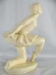 Antiquität Ballerina Figur Skulptur Tschechien Keramik ? Shabby Chic Frankreich Gefertigt nach 1945 Bild 2