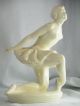 Antiquität Ballerina Figur Skulptur Tschechien Keramik ? Shabby Chic Frankreich Gefertigt nach 1945 Bild 8