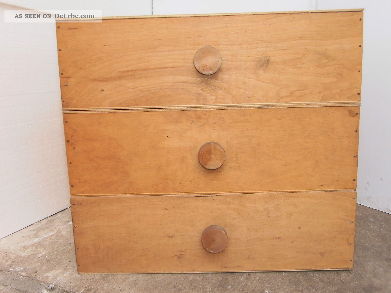 3 Alte Antike Große Schubladen Kästen Holzkästen Mit Deckel / Stapelbar