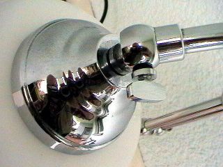 Tischlampe,  Tischleuchte In Jugendstil Design Chrom Mit Glasschirm Hohe Ca 44 Cm Bild