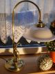Seltene,  Figürliche Jugendstil Schreibtisch - Lampe,  Messing,  Glasschirm,  Um 1910 Antike Originale vor 1945 Bild 1