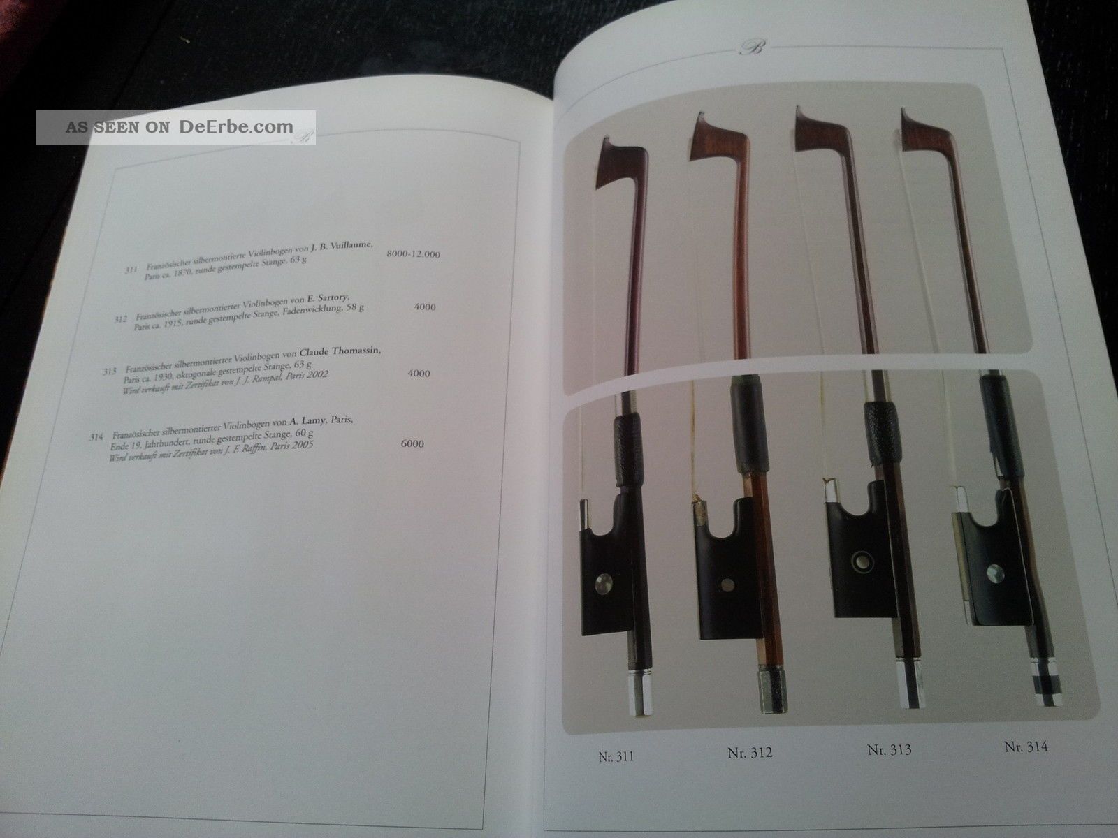 Bongartz Kat. Feine Streichinstrumente, Bögen November 2007