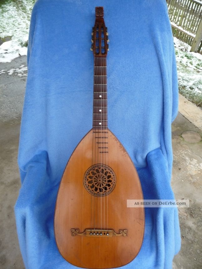 Antike Gitarren - Laute,  6 Saiten Sehr Schöne Rosette Um 1900 Saiteninstrumente Bild