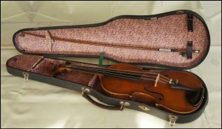 Alte Geige Violine 4/4 Mit Stradivarius Zettel 50er 60er Jahre 60cm Restaurieren Bild