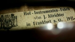 Geige J.  Altrichter Frankfurt Um 1911 Bild