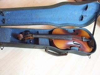 Geige Mit Holzkoffer Bild