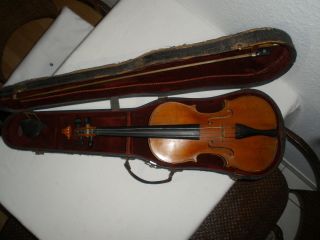 RaritÄt Geige Violine U.  Bogen In Koffer Antonius Stradivarius 1718 Erbstück Bild