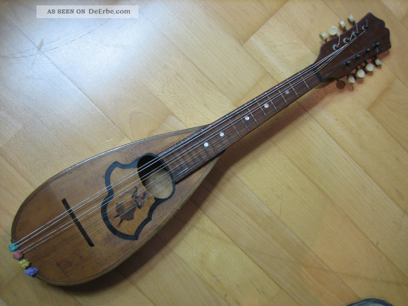 Alte Deutsche Mandoline Schmale Form Vintage German Mandolin Slender
