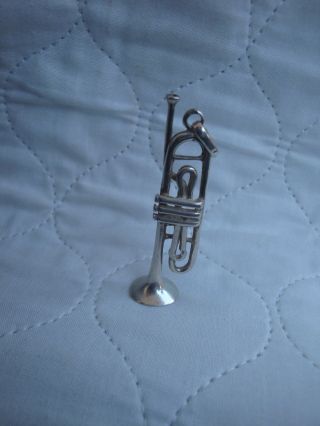Antike Silber Miniatur Trompete,  Gepunzt 925 22ar Bild