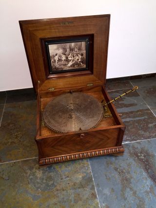 Große Spieluhr Polyphon Rarität Um 1900 Mit 17 Platten - Toll Für Weihnachten Bild