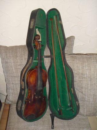 Schöne Alte Geige Violine Mit Zettel Rprt.  Von F.  Methner Anno 1877 Gr.  - Glogau Bild