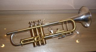 B - Trompete Hüttl - Silver Colibri ' 69 Versilbert & Raw Brass (antik Gebürstet) Bild