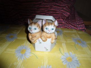 Ältere Porzellan Keramik Spieluhr / Katzen / Cats Bild