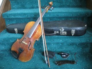 Alte Geige Mit Koffer Violine Instrument Dachbodenfund Bild
