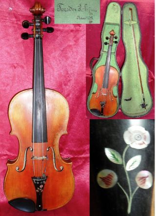 WunderschÖne Antike Geige,  Violine Mit Bogen Im Koffer Theodor SchÖn Neustadt Bild
